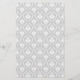 Prospectus 14 Cm X 21,6 Cm Design Damas blanc et gris pastel.