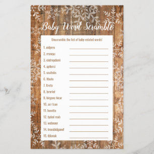 Prospectus 14 Cm X 21,6 Cm Désordre de mots pour Baby Shower d'hiver - Flocon