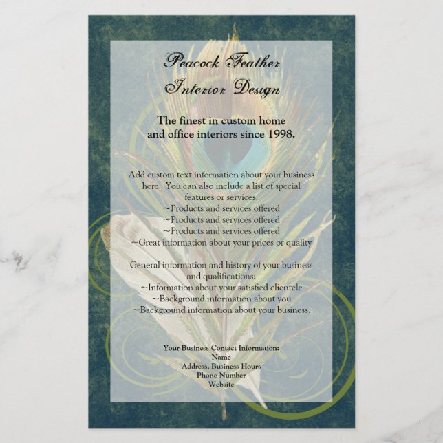 Prospectus 14 Cm X 21,6 Cm Détail artistique Papillon de paon Programme Flyer (Devant)