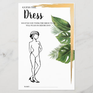Prospectus 14 Cm X 21,6 Cm Devinez la robe Tropical Palm Fête des mariées jeu