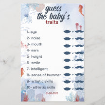 devinez le baby Game Under the Sea Baby shower
