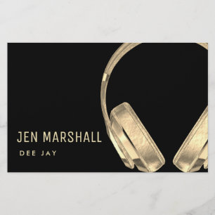 Prospectus 14 Cm X 21,6 Cm DJ fausse musique d'effet or