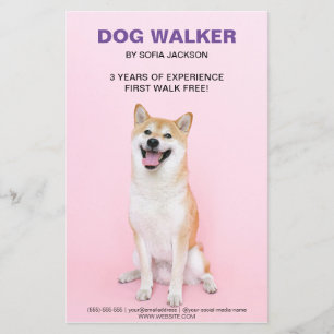 Prospectus 14 Cm X 21,6 Cm Dog Walking Walker Services aux entreprises