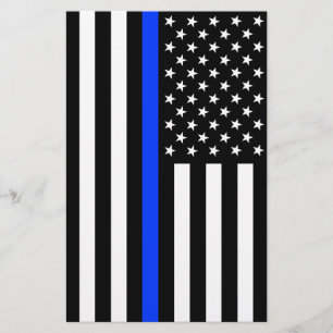 Prospectus 14 Cm X 21,6 Cm Drapeau de la police Thin Blue Line