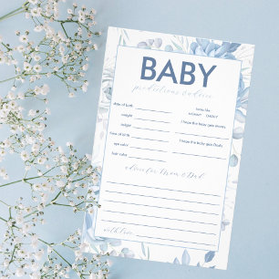 Prospectus 14 Cm X 21,6 Cm Dusty Blue Floral Baby Predictions et conseils jeu