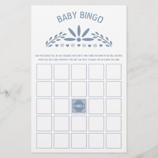 Prospectus 14 Cm X 21,6 Cm Dusty blue Papel Picado Baby Boy Shower Bingo