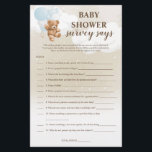 Prospectus 14 Cm X 21,6 Cm Dusty Blue Teddy Bear Survey dit Baby shower Game<br><div class="desc">Survey Says est un jeu amusant et interactif parfait pour n'importe quel baby shower à thème ours en peluche. Ce jeu est sûr d'amener vos invités à parler,  rire et jouer avec.</div>