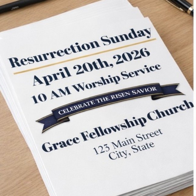 Prospectus 14 Cm X 21,6 Cm  Editable Resurrection Sunday Church Flyer (Créateur téléchargé)