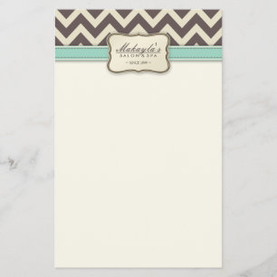 Prospectus 14 Cm X 21,6 Cm Elégant Chevron moderne Beige, vert et Brown