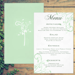 Prospectus 14 Cm X 21,6 Cm Elégant Floral Pale Pastel Green Menu Mariage