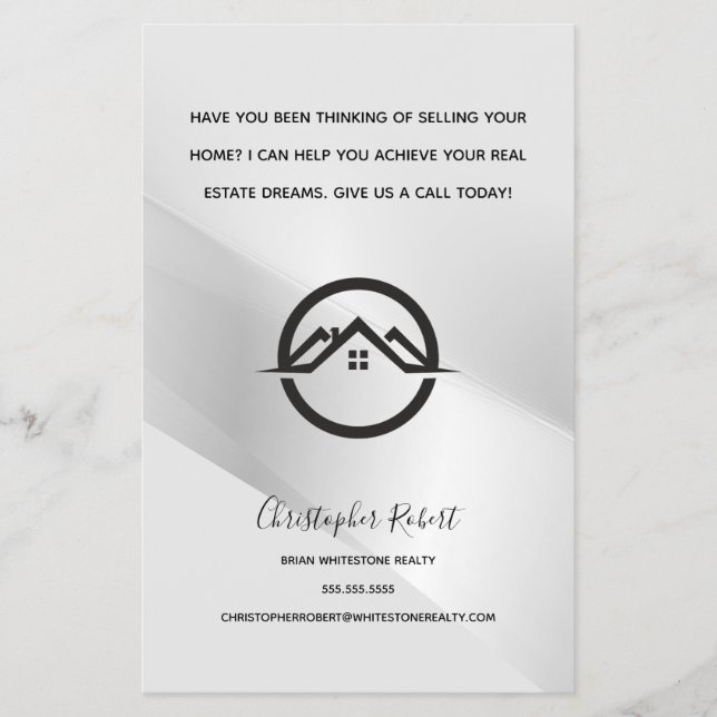 Prospectus 14 Cm X 21,6 Cm Élégant immobilier en argent (Devant)