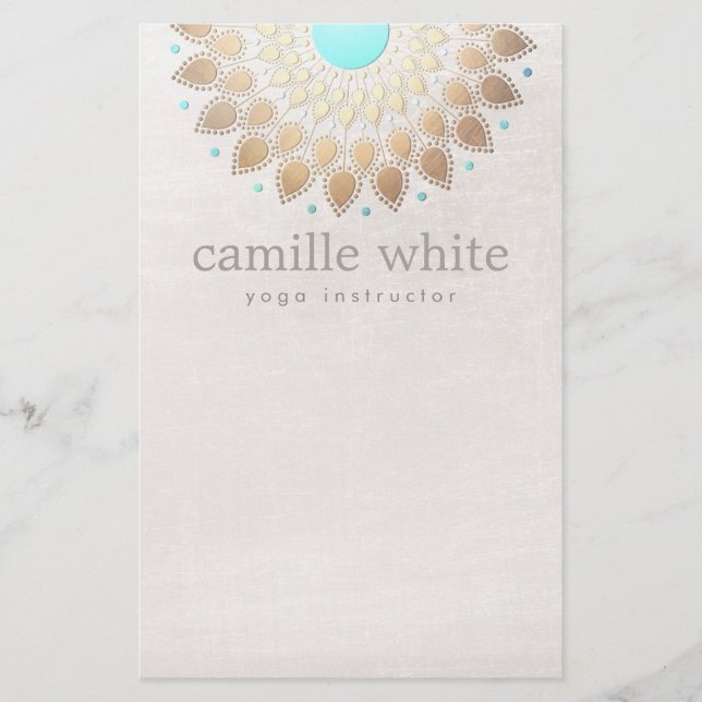 Prospectus 14 Cm X 21,6 Cm Élégant Lotus d'Or Santé et Beauté Naturelles (Devant)