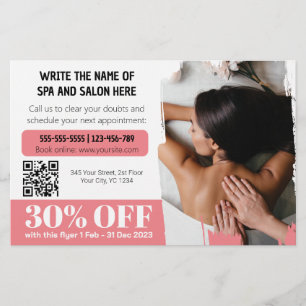 Prospectus 14 Cm X 21,6 Cm Elégant Massage Photo Thérapiste Rabais Circulaire
