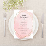 Prospectus 14 Cm X 21,6 Cm Élégant menu papier Bat mitzvah rose<br><div class="desc">Ce design moderne présente votre texte personnalisé sur une aquarelle dessinée dans un cadre géométrique doré. Utilisez le formulaire modèle pour ajouter votre texte. Les menus d'édition avancés,  accessibles en choisissant d'utiliser l'outil de conception,  vous permettront de modifier les polices et la disposition.</div>