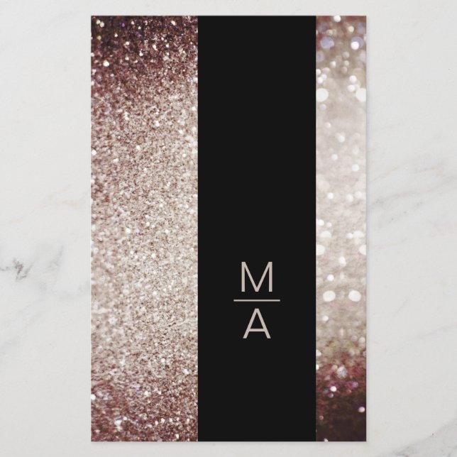 Prospectus 14 Cm X 21,6 Cm Elegant Monogramm Silber Rost (Devant)