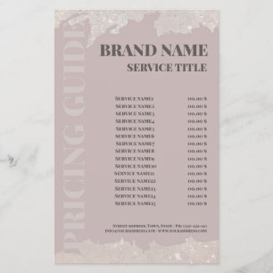 Prospectus 14 Cm X 21,6 Cm Elégant Salon de Beauté Tarification Pink Flyer