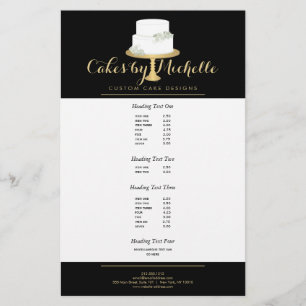 Prospectus 14 Cm X 21,6 Cm Elégante pâtisserie blanche avec décoration de gât