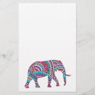 Prospectus 14 Cm X 21,6 Cm Éléphant coloré