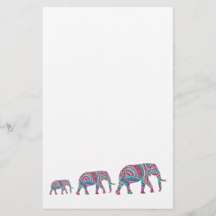 Prospectus 14 Cm X 21,6 Cm Eléphants colorés