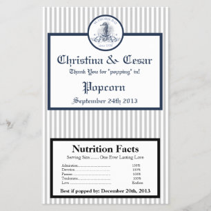 Prospectus 14 Cm X 21,6 Cm Emballage de pop-corn micro-ondes rayures de hippo