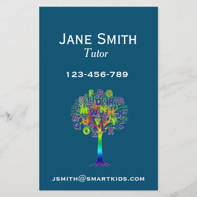 Prospectus 14 Cm X 21,6 Cm Enseignant indépendant ou enseignant pour tout suj (Devant)