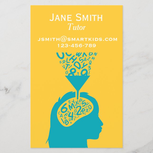 Prospectus 14 Cm X 21,6 Cm Enseignant ou enseignant indépendant pour tout suj (Devant)