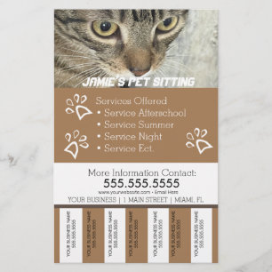 Prospectus 14 Cm X 21,6 Cm Entreprise de services pour animaux Banderoles déc