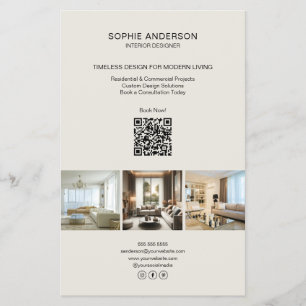 Prospectus 14 Cm X 21,6 Cm Entreprise Professionnelle Moderne de QR de Photo