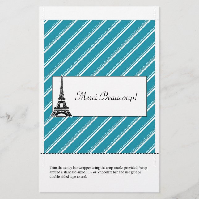 Prospectus 14 Cm X 21,6 Cm Enveloppeur de barre de bonbons | MERCI (Devant)