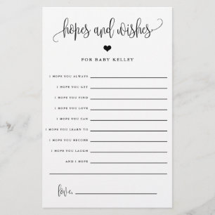 Prospectus 14 Cm X 21,6 Cm Espoirs et souhaits, Baby shower Conseils Papier