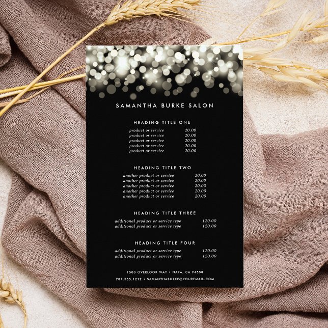 Prospectus 14 Cm X 21,6 Cm Étincelle Champagne | Tarifs et services (Créateur téléchargé)