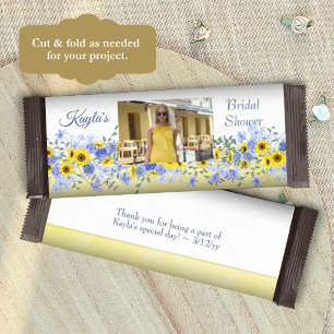 Prospectus 14 Cm X 21,6 Cm Étiquette de bonbon de douche nuptiale jaune et bl
