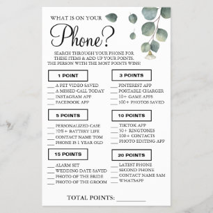 Prospectus 14 Cm X 21,6 Cm Eucalyptus Ce qui est sur votre téléphone Carte de