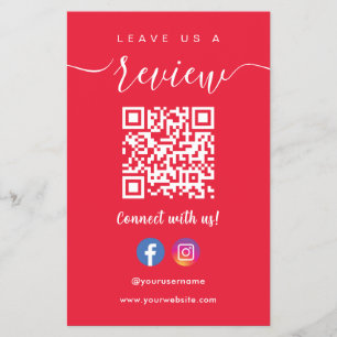 Prospectus 14 Cm X 21,6 Cm Facebook Instagram Qr Code Laissez-Nous Un Avis Ro
