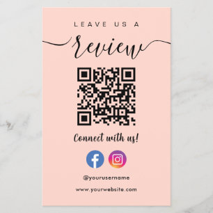 Prospectus 14 Cm X 21,6 Cm Facebook Instagram Qr Code Laissons-Nous Un Avis