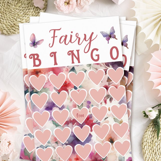 Prospectus 14 Cm X 21,6 Cm Fairy Theme Anniversaire Fête Bingo Card Jeu (Fairy Bingo Birthday Party Game Sheets)