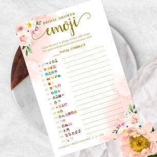 Prospectus 14 Cm X 21,6 Cm Fard à joues Floral Or Mariage Shower Emoji Pictio