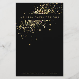Prospectus 14 Cm X 21,6 Cm Faux Gold Confetti sur le prospectus noir