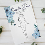 Prospectus 14 Cm X 21,6 Cm Fête des mariées Jeu bleu Roses Guess Dress Card<br><div class="desc">Devinez le jeu de douche nuptiale habillée. Donnez à chaque invité une carte et demandez-lui de deviner dessiner ce qu'ils pensent que la future mariée portera le jour de son mariage. Collection florale pastel bleu aquarelle de roses sauvages peints à la main. Recoordonner. Les articles correspondants pour compléter votre collection...</div>