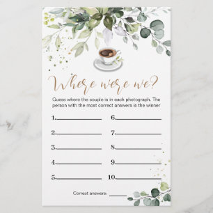 Prospectus 14 Cm X 21,6 Cm Fête des mariées Jeu Où Étions-Nous Carte Flyer