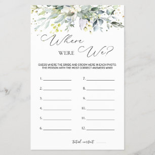 Prospectus 14 Cm X 21,6 Cm Fête des mariées Jeu Vert Où Étions-Nous