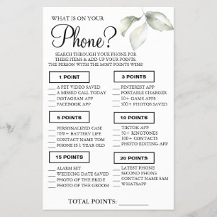 Prospectus 14 Cm X 21,6 Cm Feuille Ce qui est sur votre téléphone Carte de je