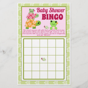Prospectus 14 Cm X 21,6 Cm Fiche de BINGO pour Baby Shower Thème Grenouille F
