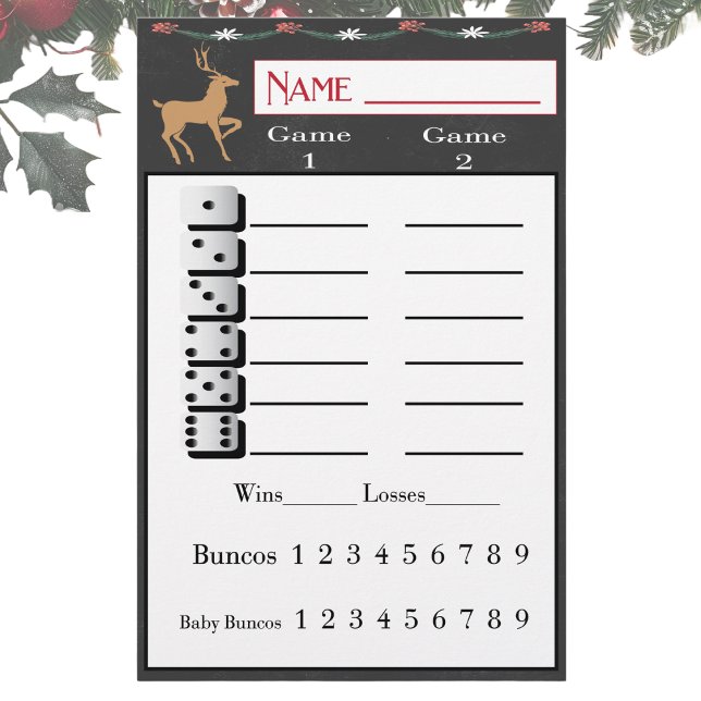 Prospectus 14 Cm X 21,6 Cm Fiche de Noël de vacances Bunco (Bunco Christmas Holiday Score Sheet. Players will appreciate this easy to use sheet. )