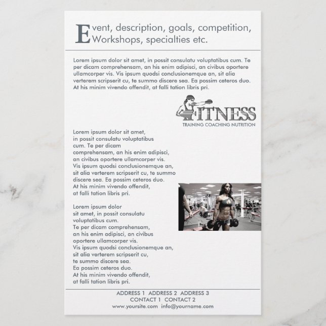 Prospectus 14 Cm X 21,6 Cm FITNESS ~ Circulaire, Invitation (Devant)