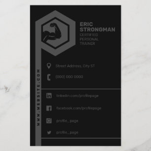 Prospectus 14 Cm X 21,6 Cm Fitness inspiré gris et noir