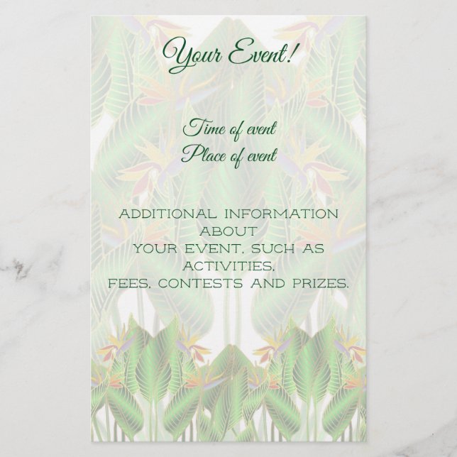 Prospectus 14 Cm X 21,6 Cm Fleur Oiseau du Paradis (Devant)