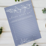 Prospectus 14 Cm X 21,6 Cm Fleurs Perdues Jeu Où Étions-Nous<br><div class="desc">Jeu de Fête des mariées des Fleurs de Périwinkle. Les articles correspondants pour compléter votre collection d'événements sont disponibles dans notre boutique Zazzle!</div>