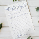 Prospectus 14 Cm X 21,6 Cm Fleurs Perdues Jeu Où Étions-Nous<br><div class="desc">Jeu de Fête des mariées des Fleurs de Périwinkle. Les articles correspondants pour compléter votre collection d'événements sont disponibles dans notre boutique Zazzle!</div>