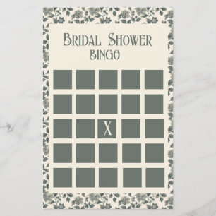 Prospectus 14 Cm X 21,6 Cm Floral Olive Blossoms En Vert et Crème